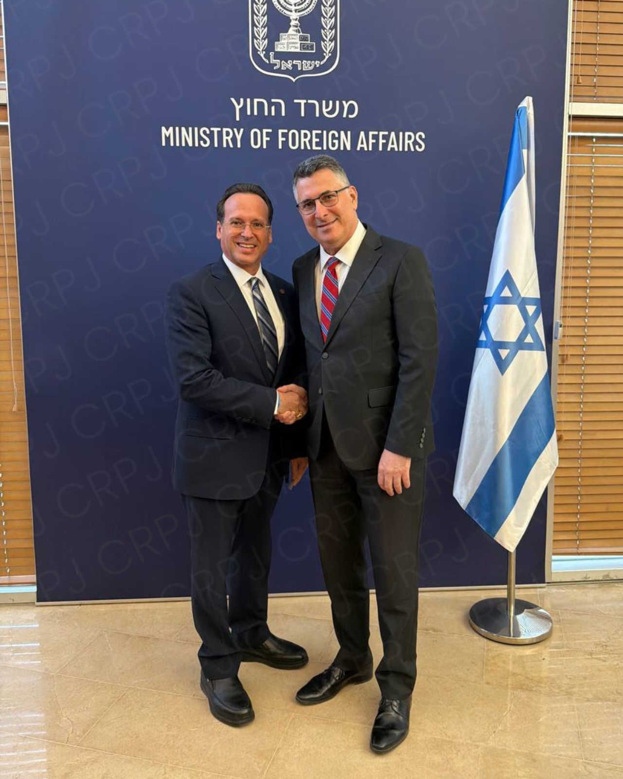 Gideon Sa'ar Recibió Al Dr José Benjamín Pérez Matos En La Sede Del Ministerio De Relaciones Exteriores De Israel
