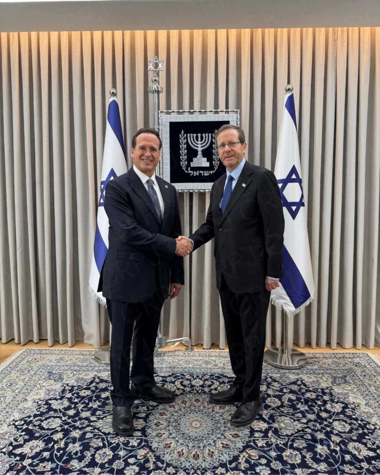 El Dr. José Benjamín Pérez Matos mantuvo una reunión protocolar con el presidente Isaac Herzog en la Casa de Gobierno de Israel