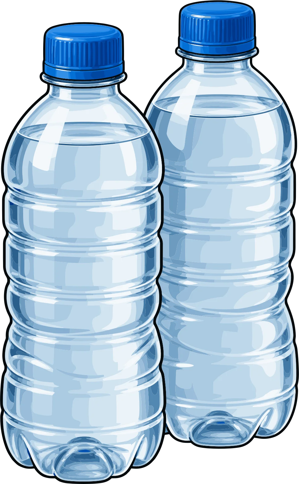 Dos botellas de agua potable.